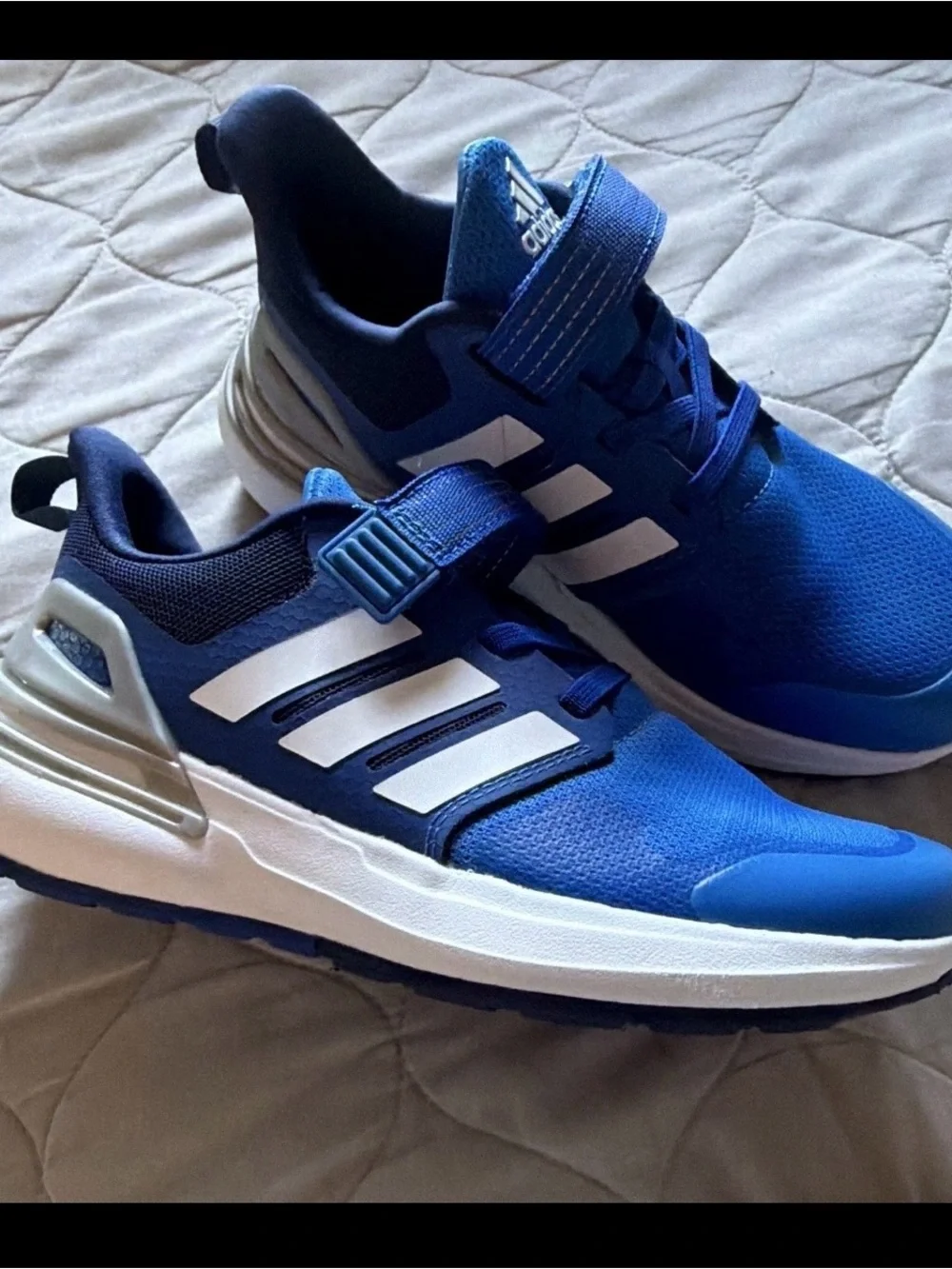 adidas Kids Blue and White Velcro Sneakers